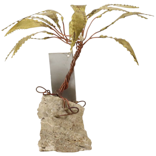 Koperen Palmboom Op Rots Sculptuur Daniel D’haeseleer 18cm 1