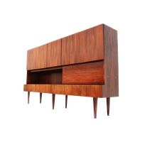 Groot Vintage Palissander Dressoir / Highboard Gemaakt In De Jaren ’60