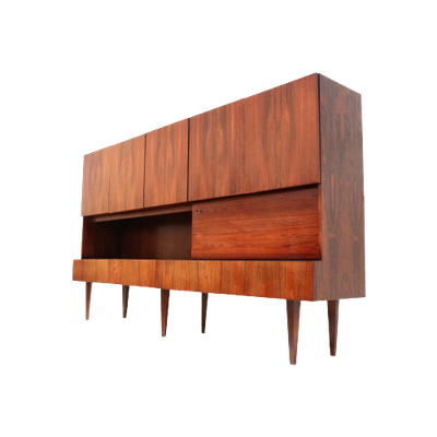 Groot Vintage Palissander Dressoir / Highboard Gemaakt In De Jaren ’60