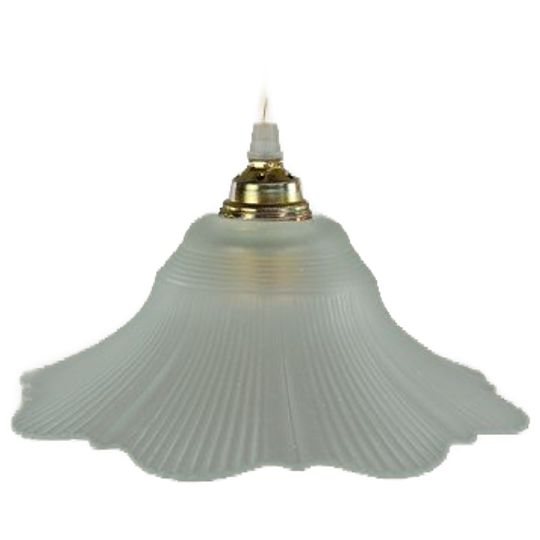 Vintage Glazen Lampenkap Bloem Mat Glas 1