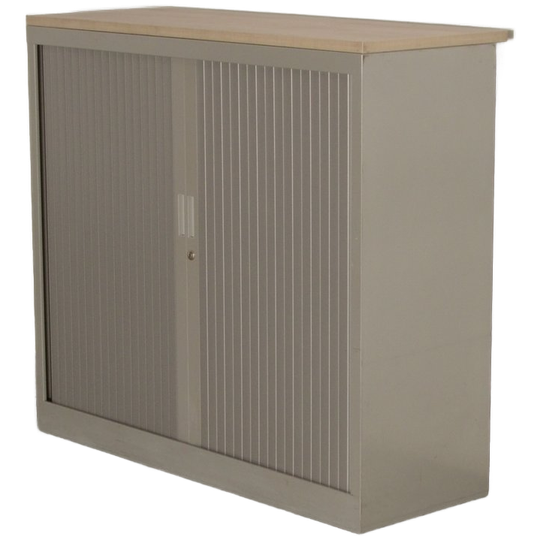 Officenow Roldeurkast, Grijs, 107 X 120 Cm, Incl. 2 Legborden, Topbladkleur Naar Keuze 1