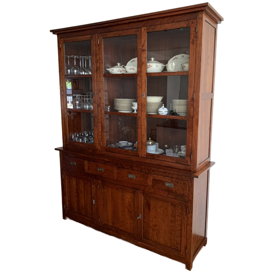 Vitrinekast In 2 Delen Kleur Cherry 1