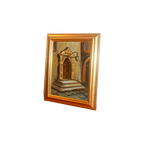 Vintage Architectural Painting * Signed Framed Oil Painting thumbnail 1