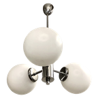 Hanglamp Art Deco, Lamp Met Bollen Opaline Glas, Reliving thumbnail 1