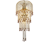 Xxxl Vintage Murano Teardrop Bruine Pegels Kroonluchter Goud Frame thumbnail 1