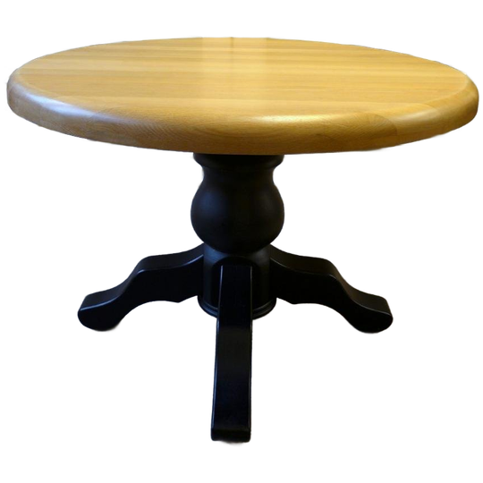 Prachtige Zwarte Ronde Eiken Eettafel 1