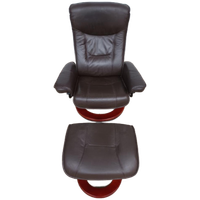 Verstelbare Leren Relaxfauteuil Met Voetenbank