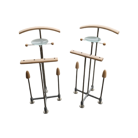 2 X Vintage Design Auronde Dressboy Or Butler Stand By Frans De La Haye For Auping 1