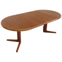 Vintage Deense Ronde Uitschuifbare Eettafel Teakhout Jaren 60