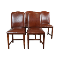 Degelijke Set Van 4 Schapenleren Eetkamerstoelen