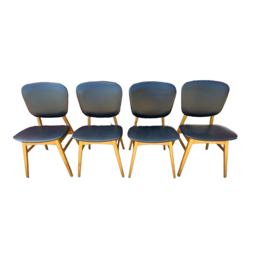 Set Van 4 Midcentury Eetkamerstoelen