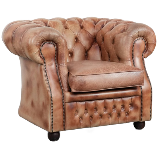 Mooie Chesterfield Fauteuil In Engelse Stijl Gemaakt Van Rundleer Met Een Unieke Kleurstelling 1