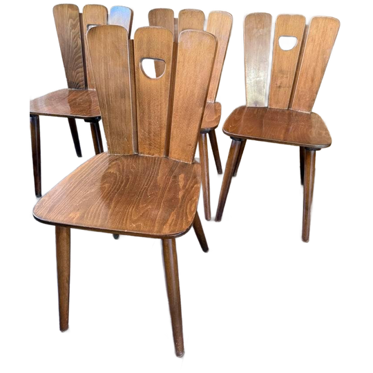 4X Franse Brutalist Stoelen 1