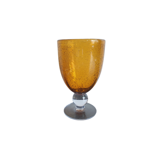 Vintage Amberkleurig Bubbelgas Op Heldere Voet 1