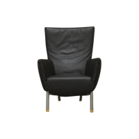 Als Nieuw! Donkerbruine Leren Label Foxx Design Fauteuil