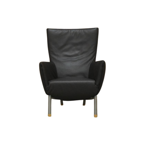 Als Nieuw! Donkerbruine Leren Label Foxx Design Fauteuil