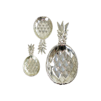 Verzilverde Ananas Schalen Set Van 3 Mid Century Modern Seventies 40Cm | Kerst