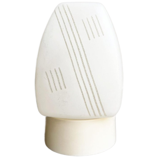 Vintage Wit Glazen Plafonnière / Plafondlamp Met Strepen 1