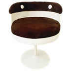 Space Age Tulip Stoel Bruin Teddy 1970’s thumbnail 1