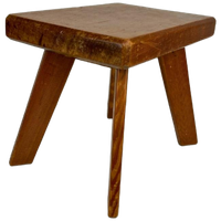 Vintage Krukje Of Bijzettafeltje, Donker Hout Brutalisme