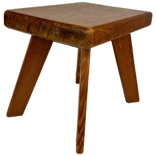 Vintage Krukje Of Bijzettafeltje, Donker Hout Brutalisme 1