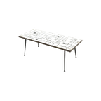 Vintage Zwart Witte Keramieke Salontafel Met Schuine Metalen Poten thumbnail 1