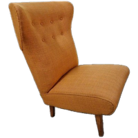 50's Vintage Fauteuil Perzik Kleur Fifties Retro Fauteuil