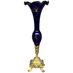 Vaas. Kobalt Massief Glas, Brons. thumbnail 1
