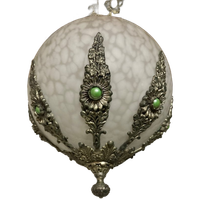 Art Deco Luster Met Gefumeerd Glas