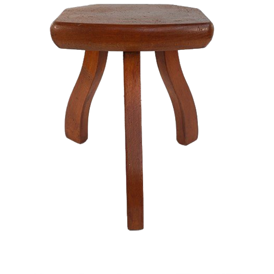 Houten Kruk Gebogen Poten 1