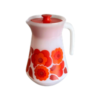 Vintage Arcopal France Lotus Kan Oranje Bloemen Retro