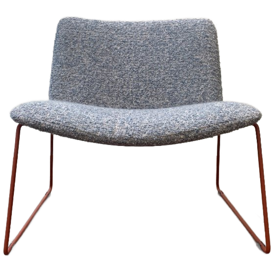 Designstoel – Wolbouclé & Roestvast Staal 1