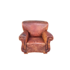 Stoere Leren Antieke Fauteuil thumbnail 1