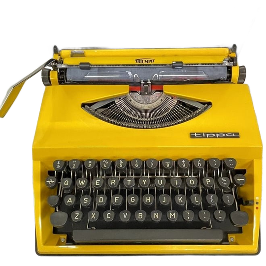 Knalgele Vintage Typemachine Triumph Tippa 1