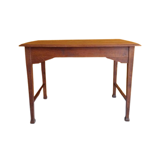 Brocante Vintage Eiken Tafel, Tafeltje, Desk, Bureau 1