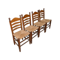 Knopstoelen Robuust Eiken Set Van 4