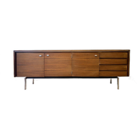 Mid-Century Dressoir In Hout En Chroom Metaal