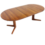 Vintage Deense Ronde Uitschuifbare Eettafel Tafel Massief Teak thumbnail 1
