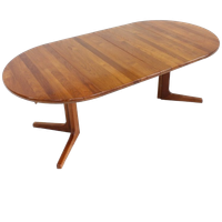 Vintage Deense Ronde Uitschuifbare Eettafel Tafel Massief Teak