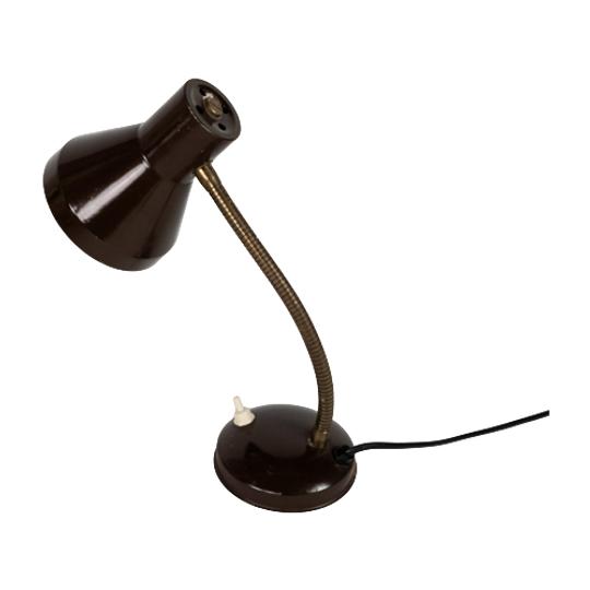 Hala Zeist - Bureaulamp - Model 703 - Flexibele Hals - Bruin - 60's 1