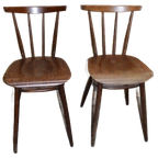 Retro Houten Stoelen Met Spijlen Set Van 2 thumbnail 1