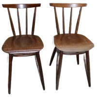 Retro Houten Stoelen Met Spijlen Set Van 2