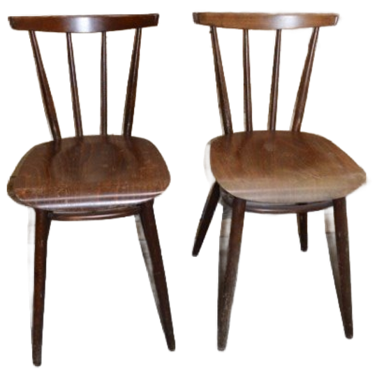 Retro Houten Stoelen Met Spijlen Set Van 2 1