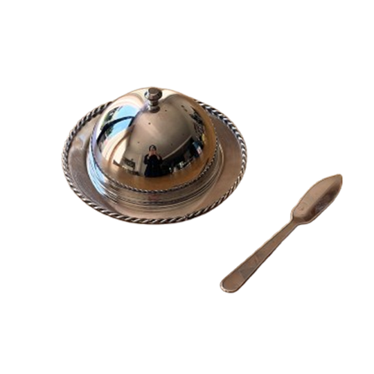 Vintage Butter Dish With A Knife 1