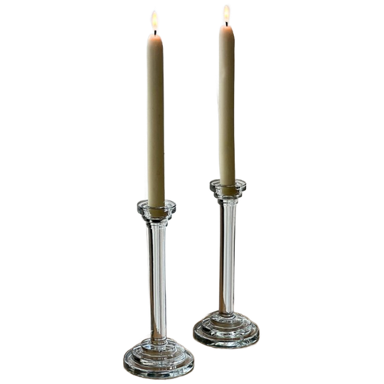 Set Of 2 Vintage Glass Candle Holders 1