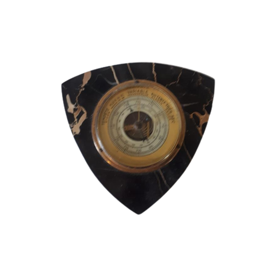 Sfv 50's/60's Vintage Barometer Marmer En Messing Weermeter 1