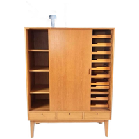 Vintage Deense Wandkast Eiken | Laden | Kast
