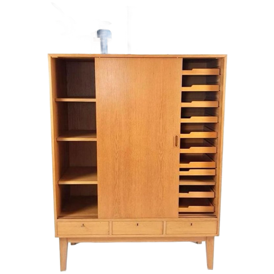 Vintage Deense Wandkast Eiken | Laden | Kast 1