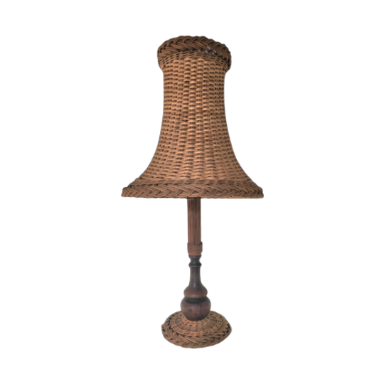 Scandinavian Rattan / Wicker Table Lamp 1