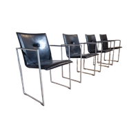 4X Arco Frame - Eetkamerstoelen - Zwart - Leder - Design